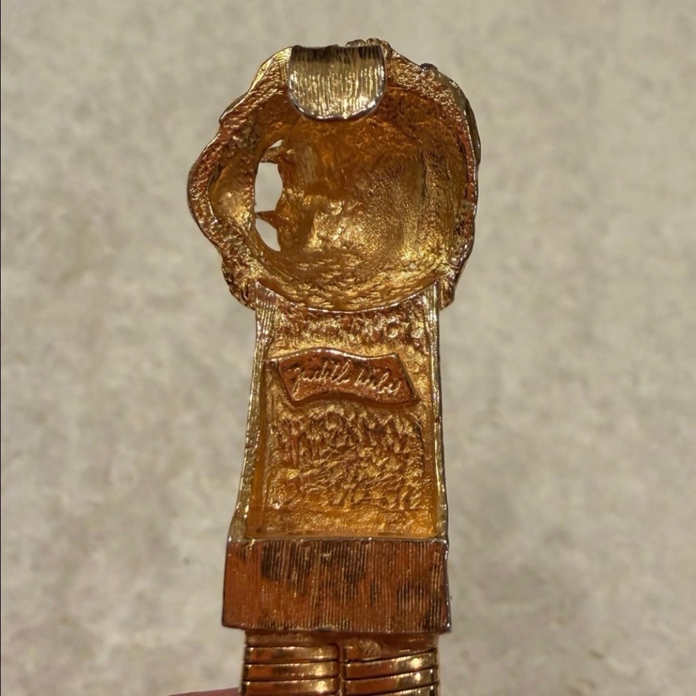 Vintage Judith Leiber Gold Stretch Metal Lion Belt - Picture 8 of 12